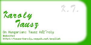 karoly tausz business card